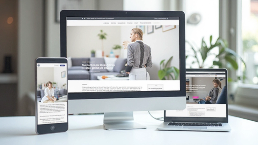 Responsive webdesign mockup met website weergegeven op smartphone, tablet en desktop apparaten